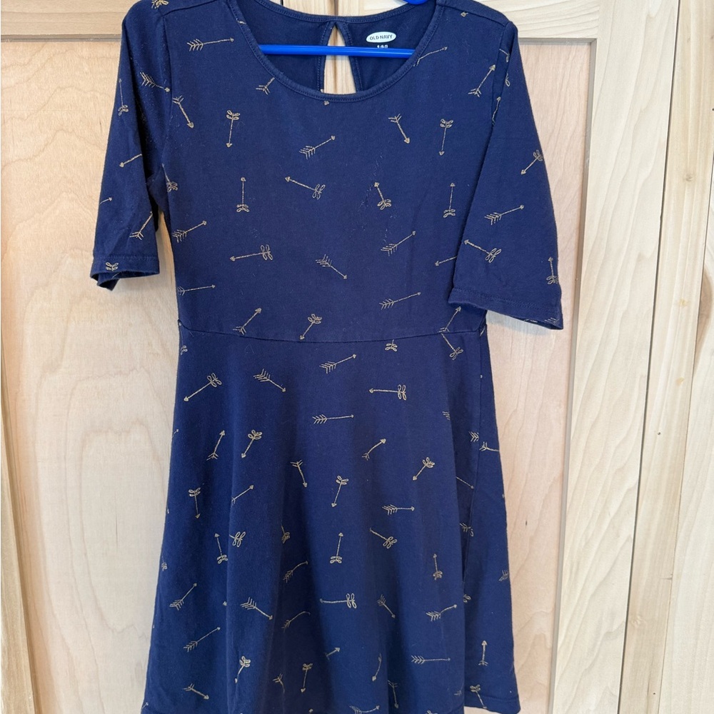 Old Navy Kids Dress in Navy with Gold Patterns